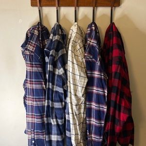 MUJI flannel button down shirts